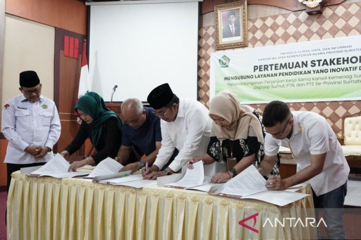 Kemenag Sumut MoU dengan 23 PTN/PTS, Dispursip dan KPID