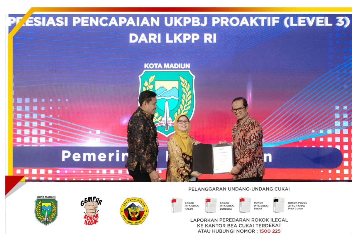 Kota Madiun raih penghargaan Kematangan UKPBJ Level 3 dari LKPP RI