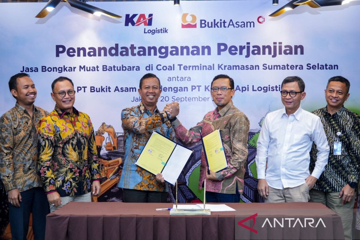 PTBA dan KAI Logistik sepakati kerja sama jasa bongkar muat batu bara