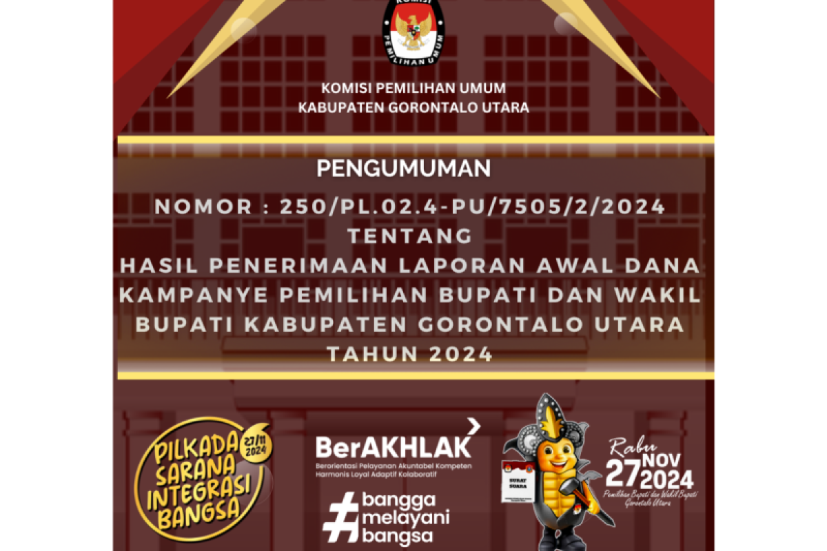 Pengumuman KPU Gorontalo Utara