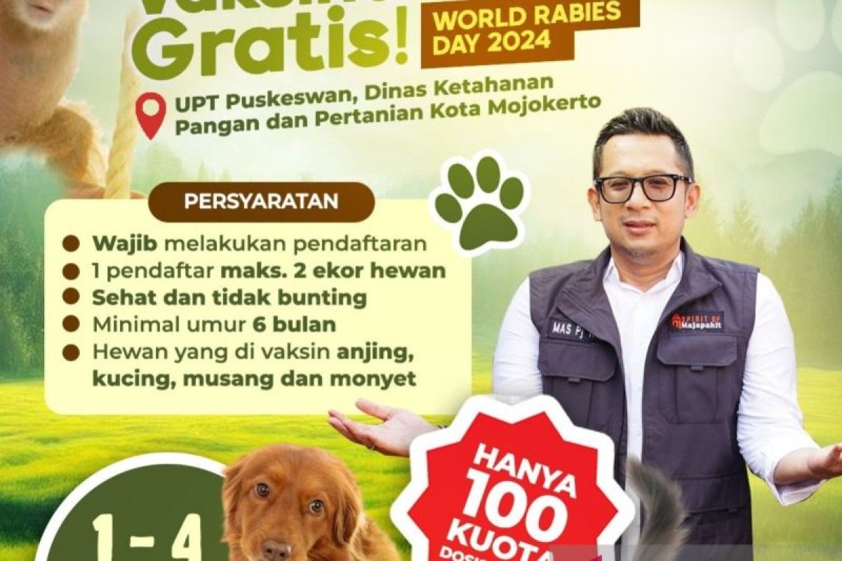 Pemkot Mojokerto gelar vaksinasi rabies gratis