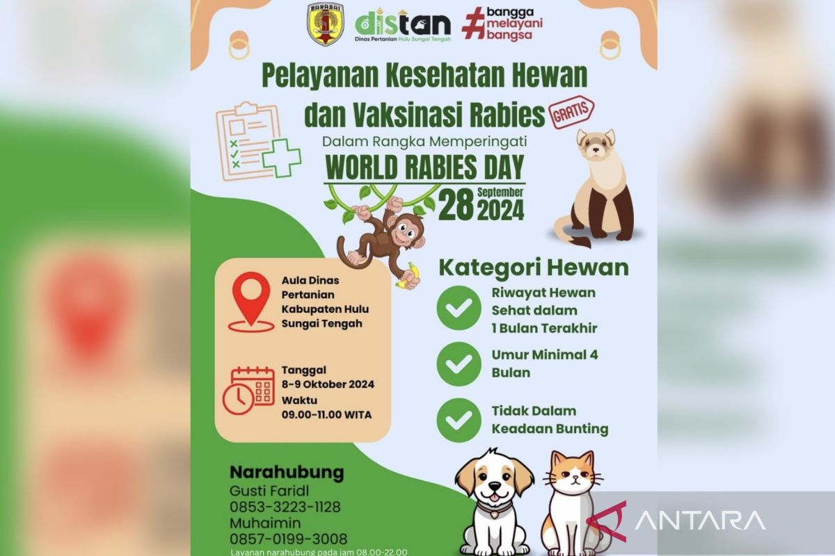 Pemkab HST buka yankes dan vaksin rabies gratis bagi hewan peliharaan