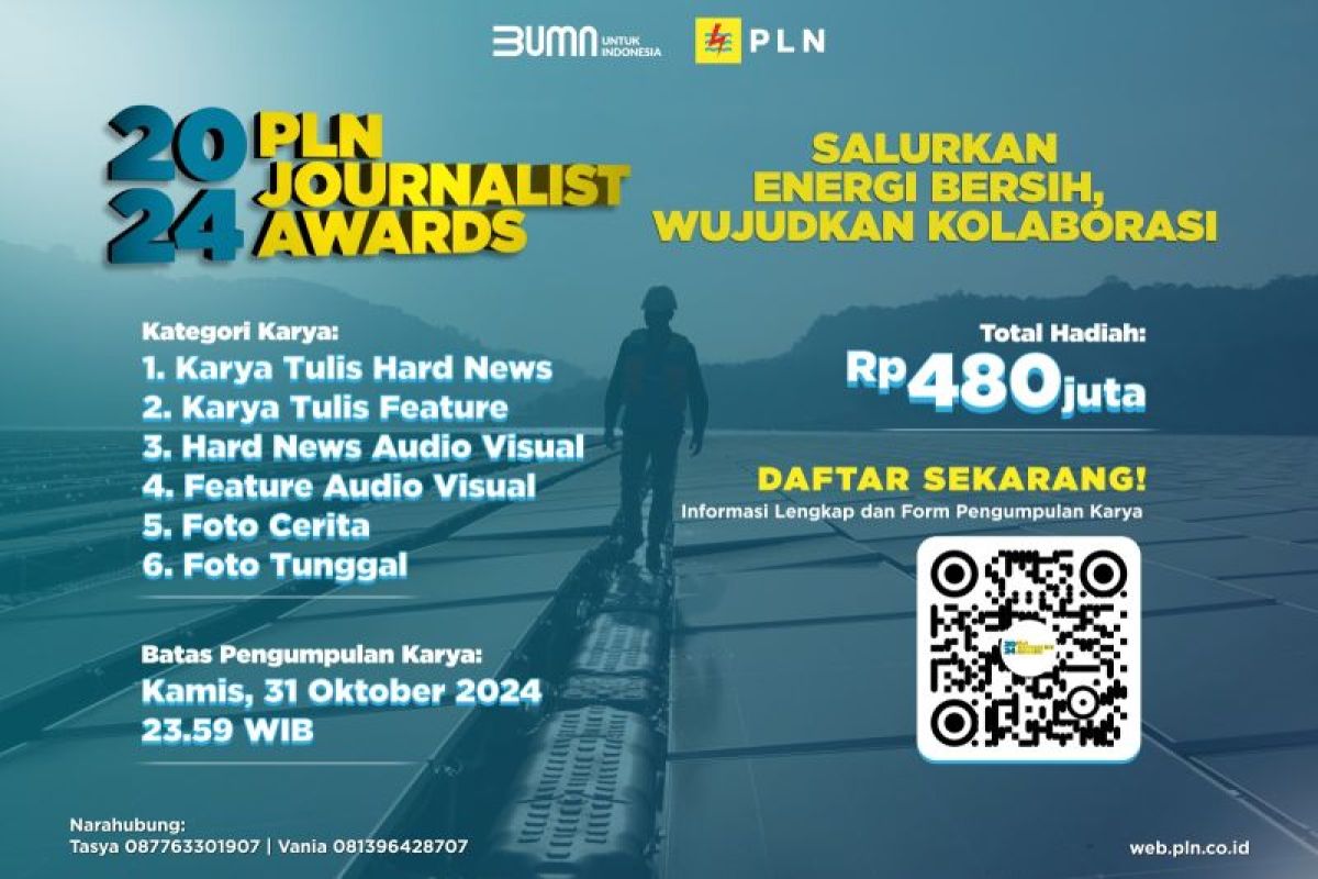 Pendaftaran PLN Journalist Award 2024 sebulan lagi, kirim karya jurnalistik terbaikmu!