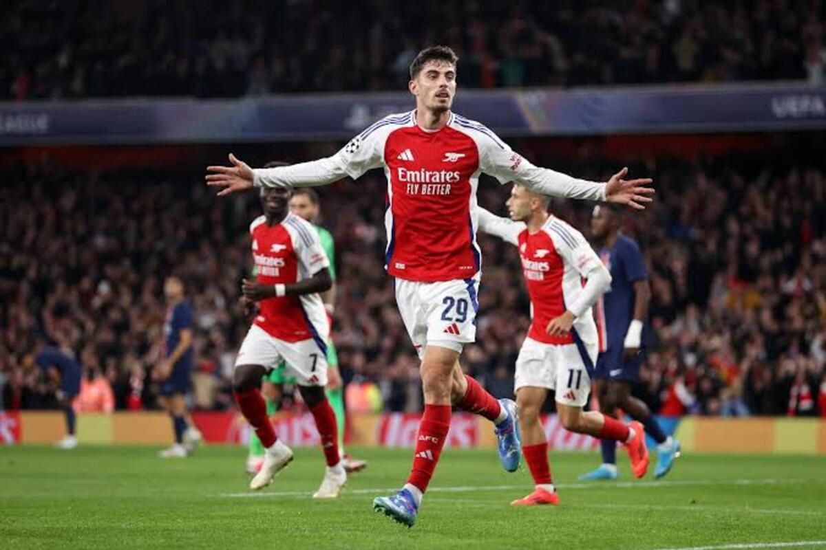 Kai Havertz dan Bukayo Saka bawa Arsenal kalahkan PSG 2-0