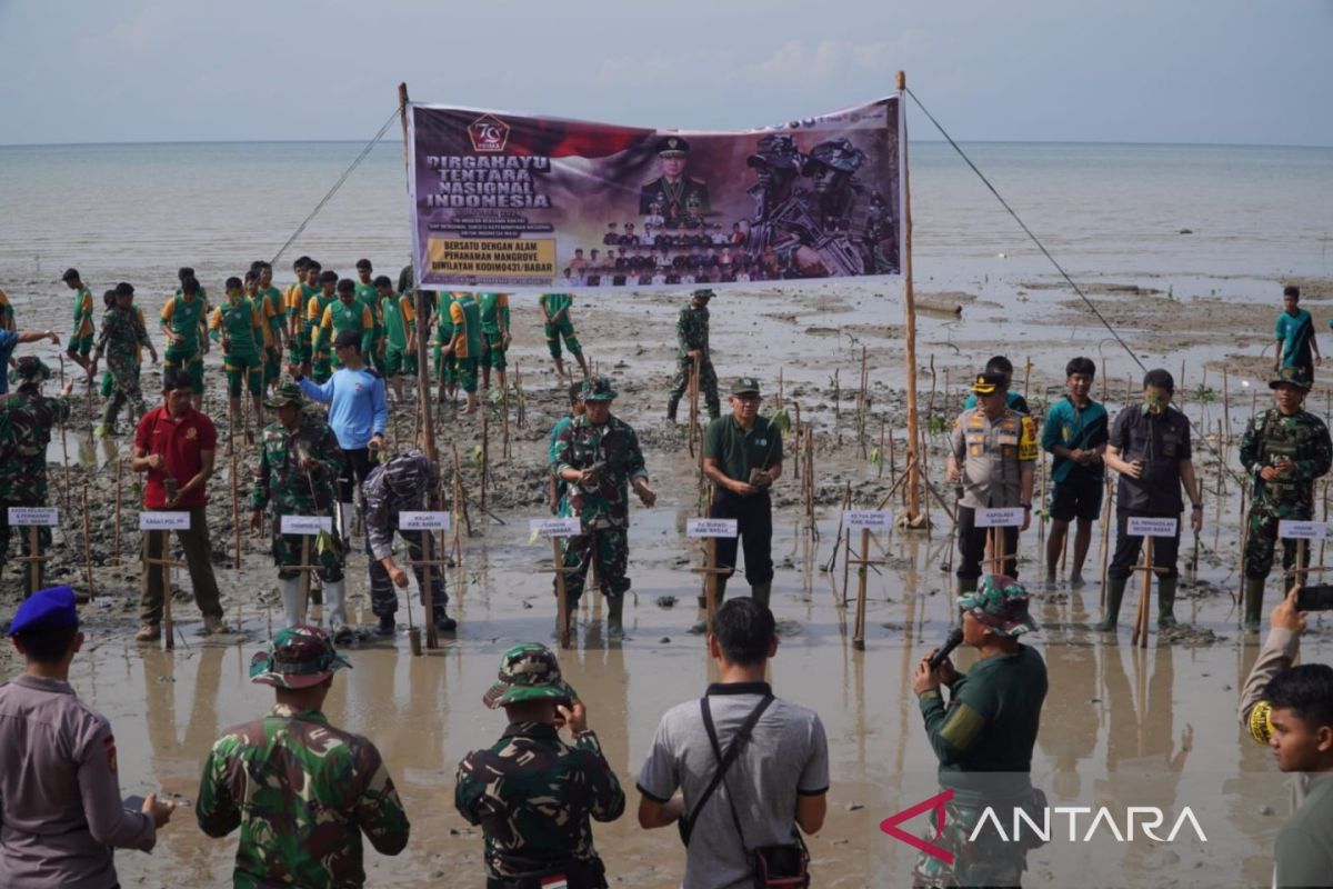 Forkopimda Bangka Barat tanam bibit mangrove di Teluk Rubiah