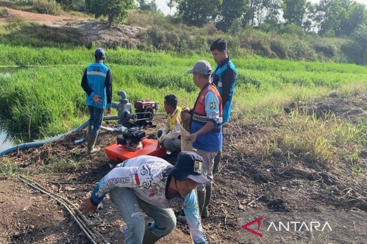 PUPR Kalsel basahi lahan guna cegah karhutla dekat Bandara Syamsudin Noor