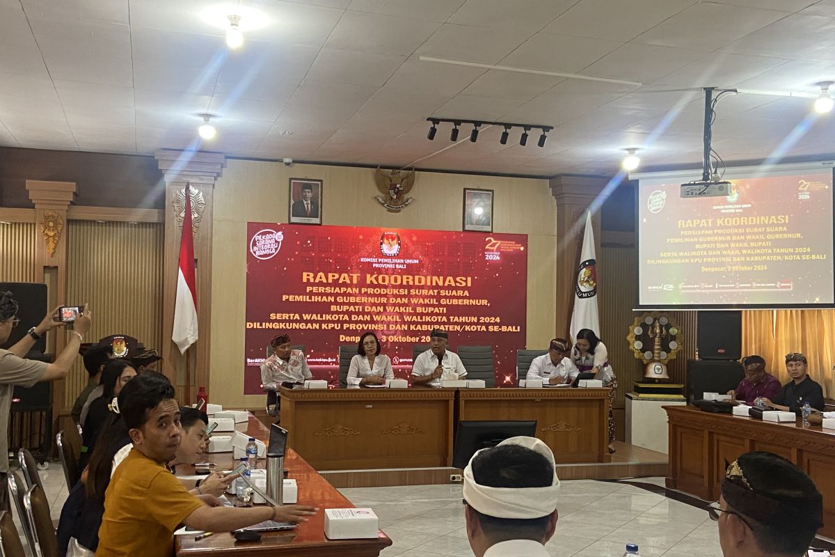 KPU Bali minta kabupaten/kota awasi proses cetak surat suara