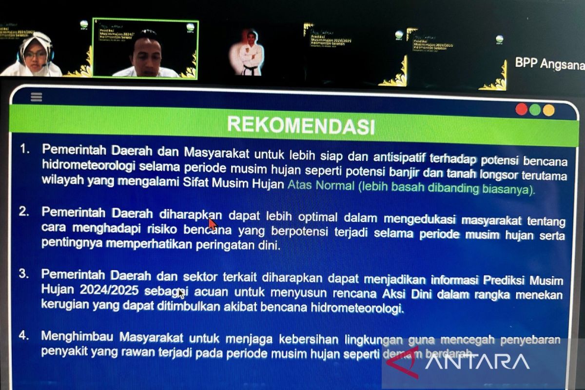 BMKG Kalsel sampaikan empat rekomendasi hadapi musim hujan 2024/2025