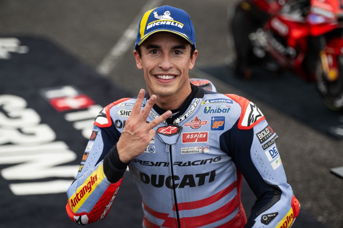 Hasil sprint race MotoGP Motegi: Marc Marquez raih podium meski start dari posisi ke-9