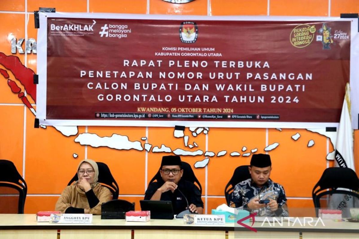 Pilkada Gorontalo Utara resmi diikuti tiga pasangan calon