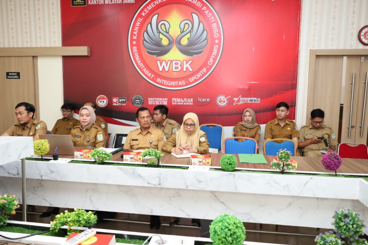 Kanwil Kemenkumham Jambi Gelar Rapat Harmonisasi Rancangan Peraturan Wali Kota Terkait DPMPTSP