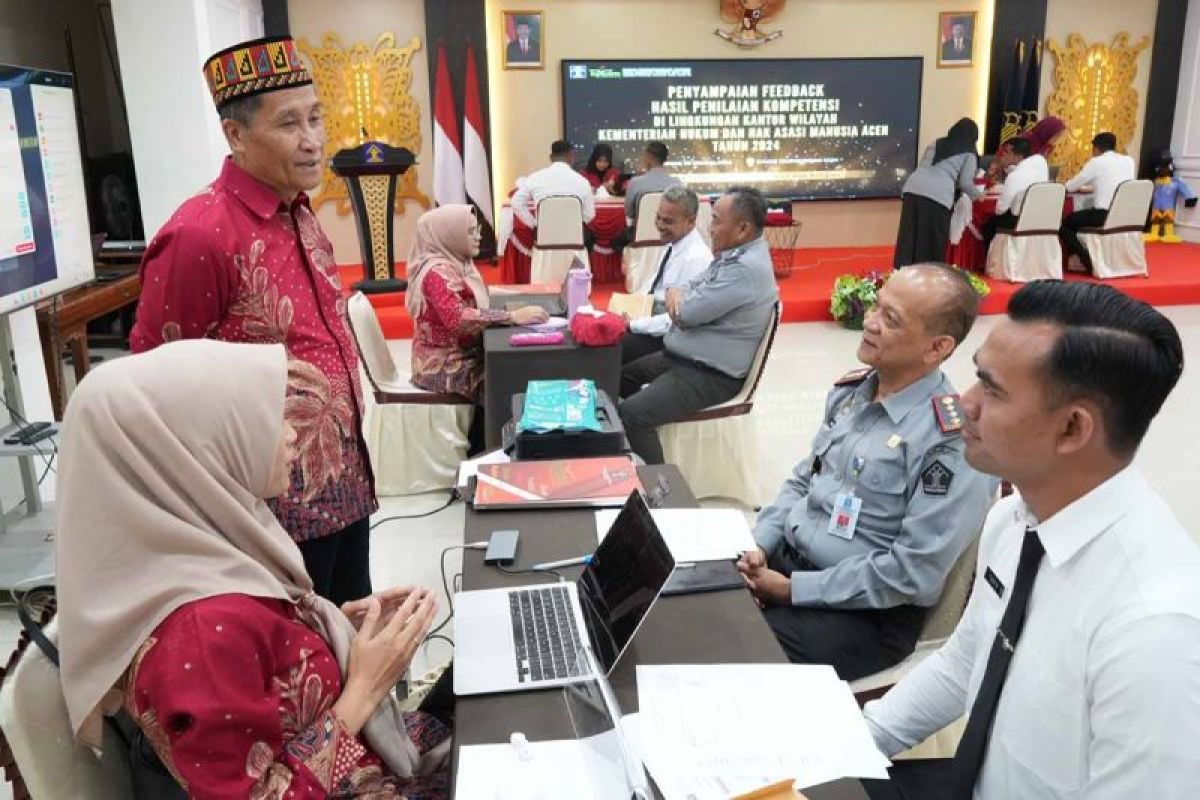 Pejabat Kemenkumham Aceh ikuti penyampaian hasil penilaian kompetensi