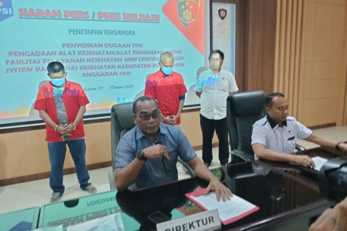 Dit Krimsus Polda Maluku tetapkan dua tersangka korupsi alat kesehatan di Dinkes Buru