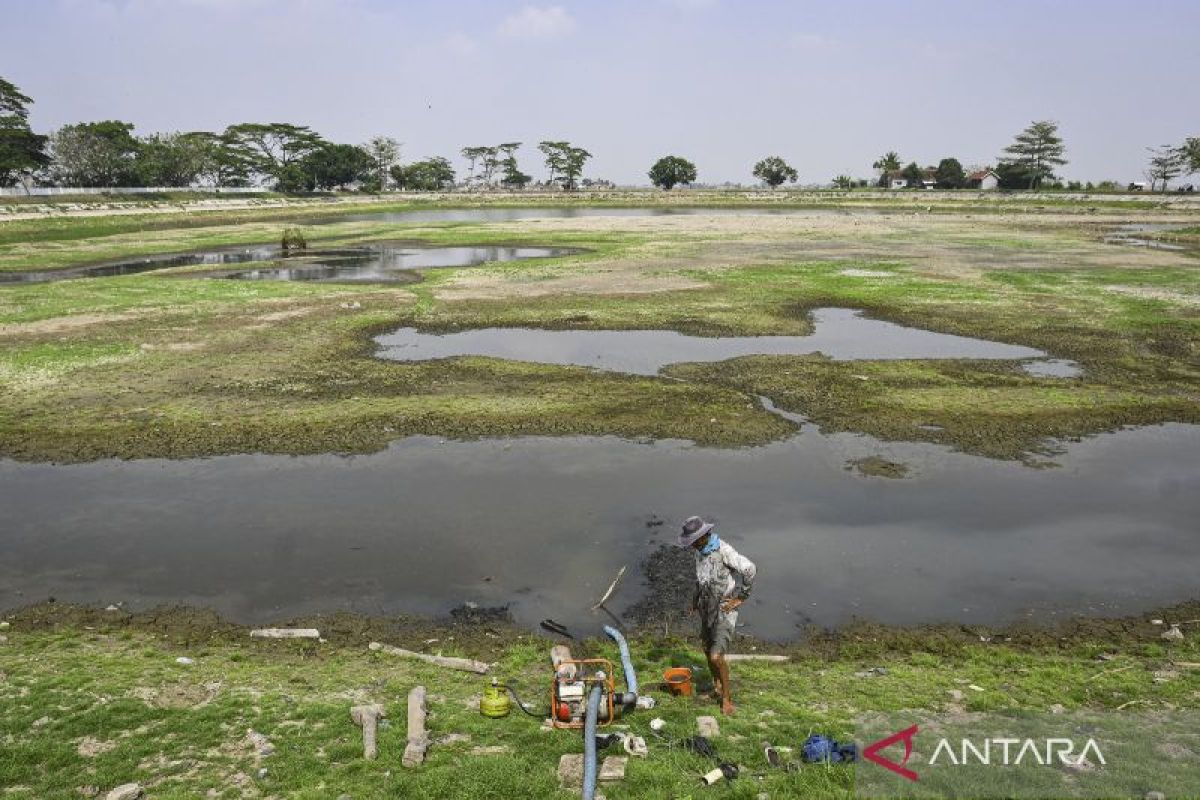 Debit air di Waduk Kronjo Tangerang menyusut