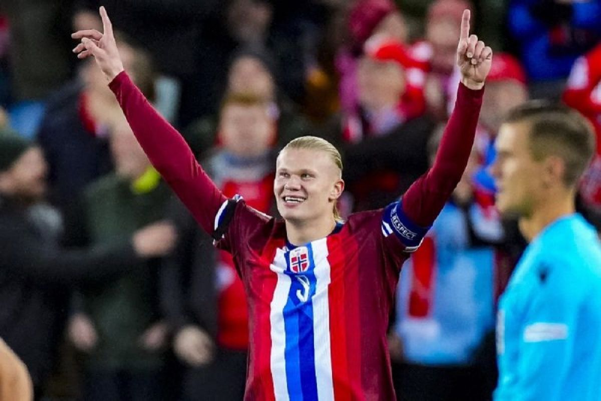 Erling Haaland jadi pencetak gol terbanyak Timnas Norwegia