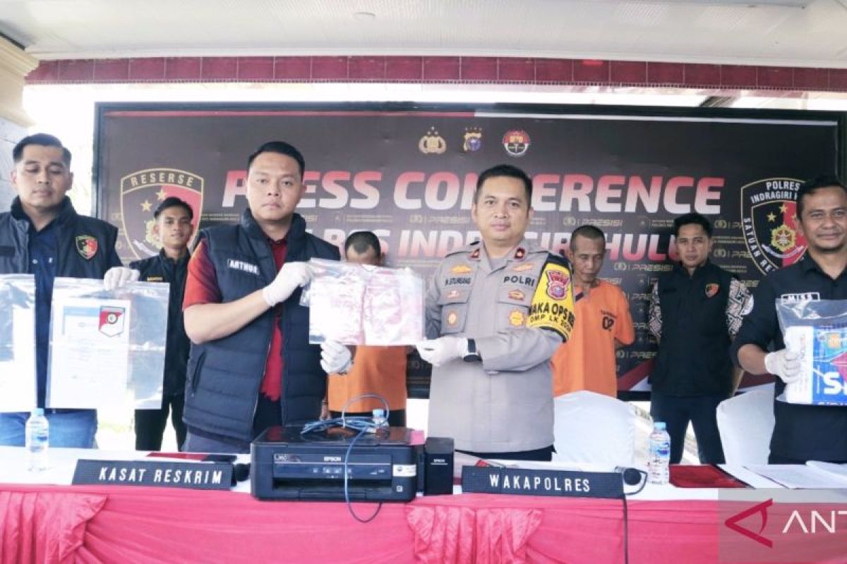 Polres Inhu tangkap empat pengedar uang palsu