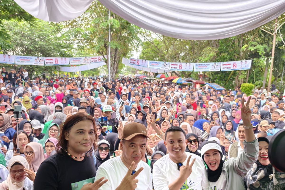 Dimeriahkan penyanyi rock, kampanye Fermadani disambut ribuan warga Inhil