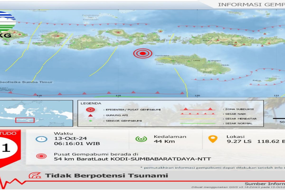 Gempa Sumba dirasakan di Bima dan Sumbawa