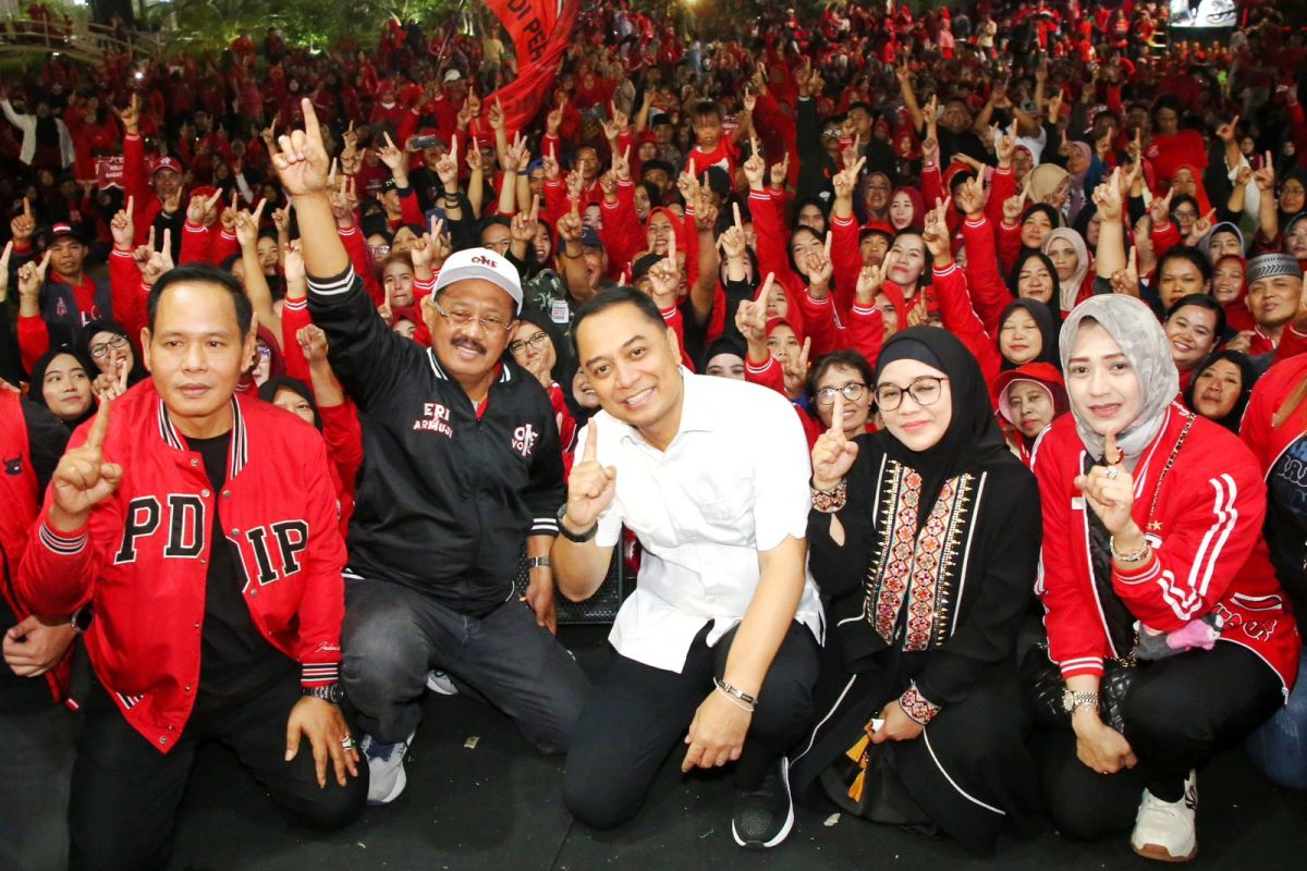 Ribuan warga Pakal dukung Eri-Armuji lanjutkan pembangunan Surabaya