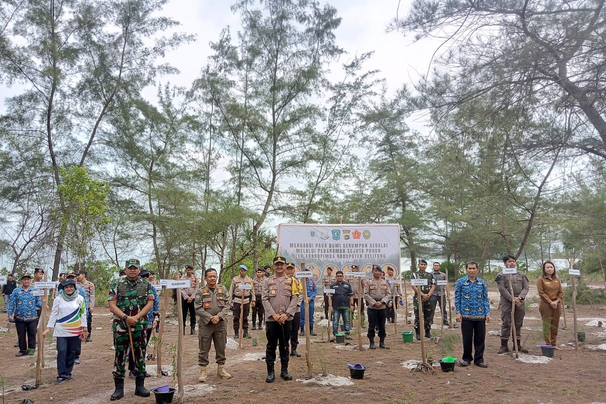 Forkopimda Belitung tanam pohon di lahan bekas tambang