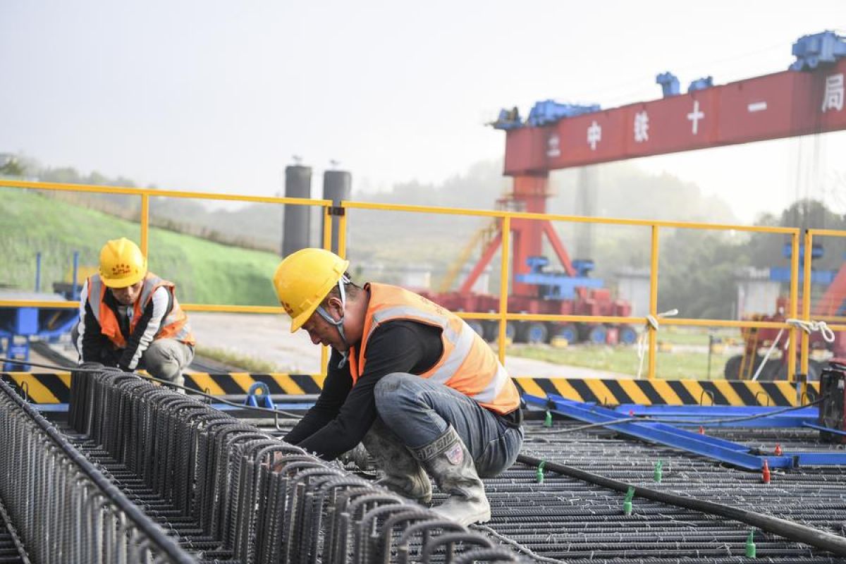 Mengintip produksi box girder untuk  jalur kereta cepat di China