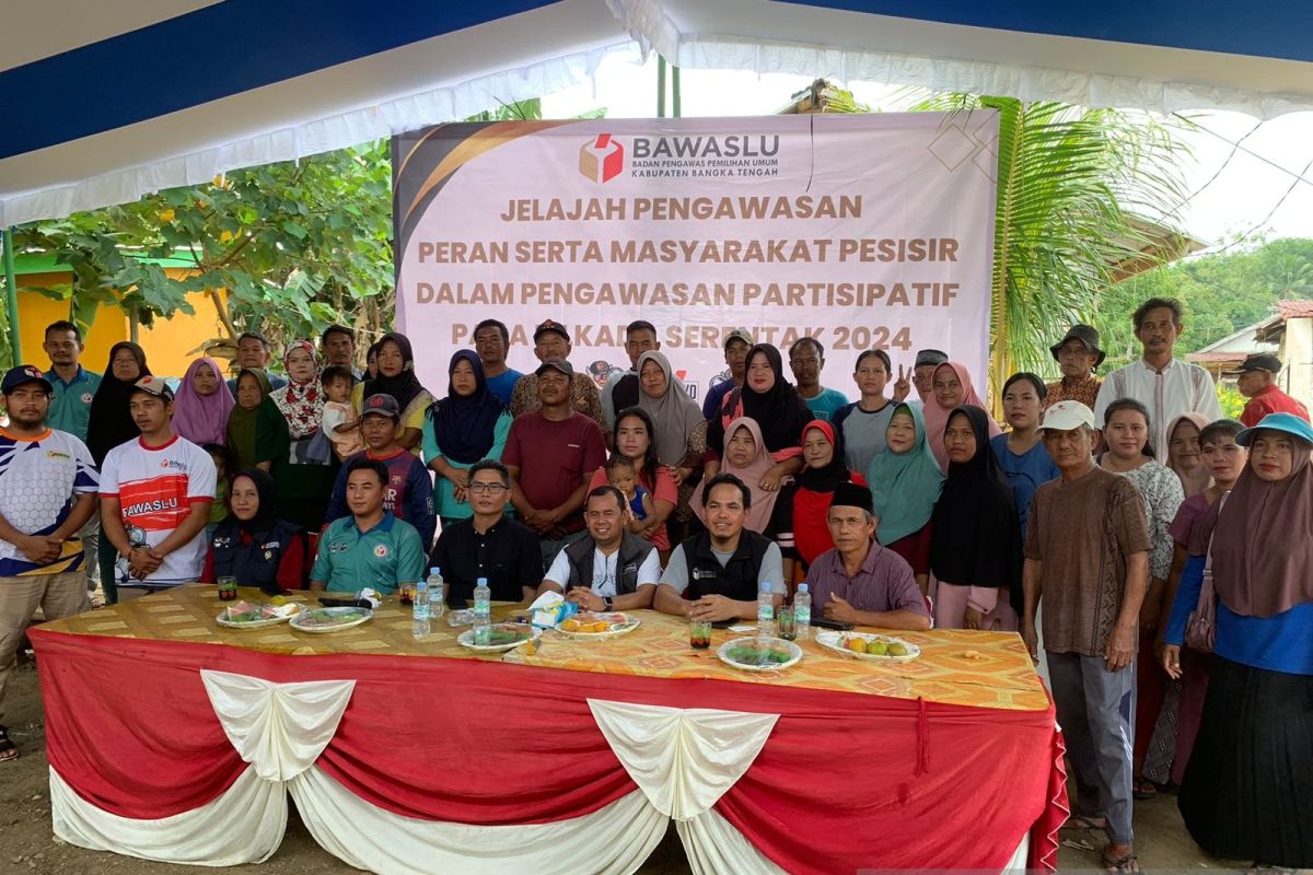 Bawaslu Bangka Tengah jelajah pengawasan di Pulau Nangka