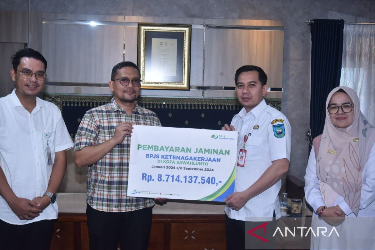 Pembayaran jaminan BPJS Ketenagakerjaan di Sawahlunto sampai September 2024 mencapai delapan miliar