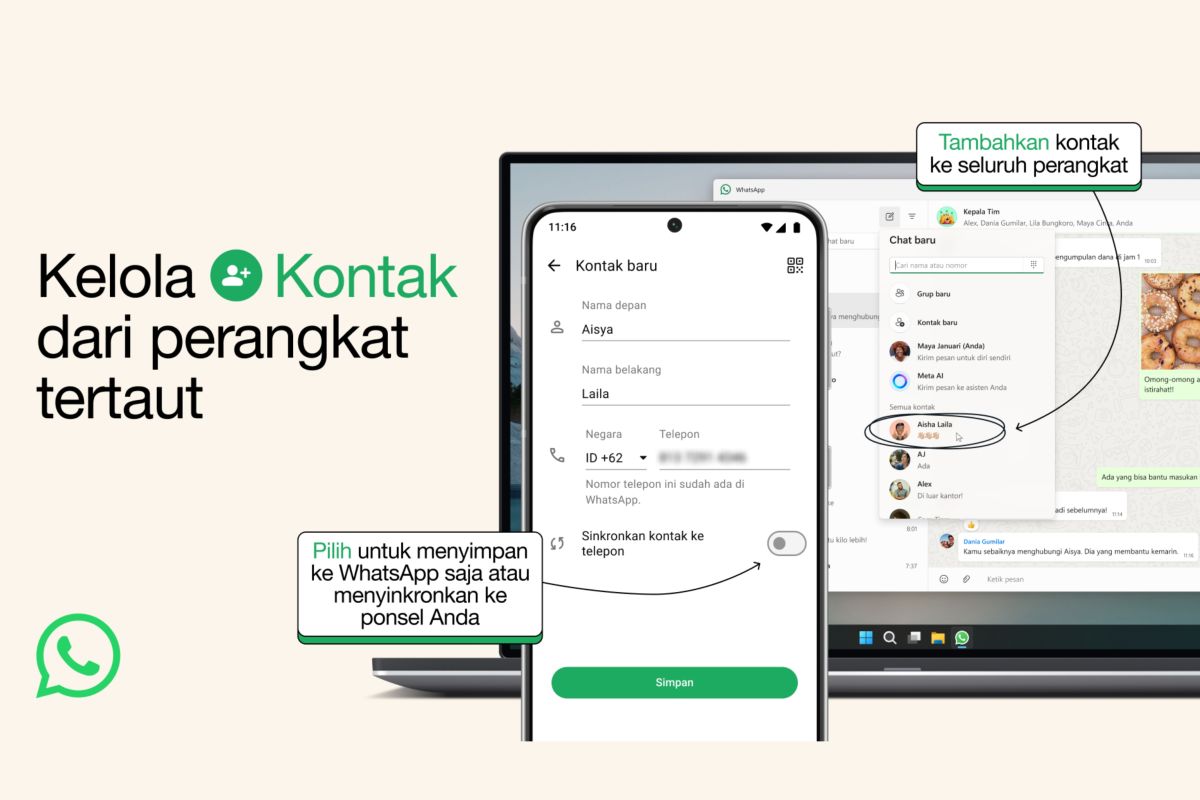 WhatsApp kembali tingkatkan fitur tambah dan kelola kontak agar lebih mudah