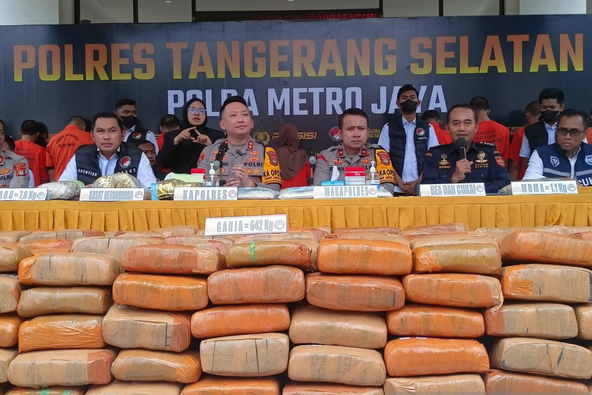 Polres Tangsel sita 642 kg ganja dari tiga kelompok pengedar