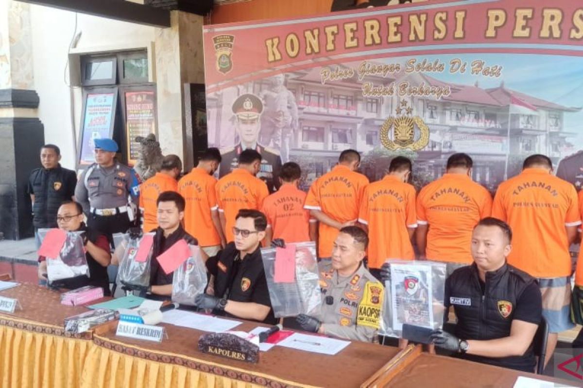 Polres Gianyar tetapkan 10 tersangka penganiyaan buruh