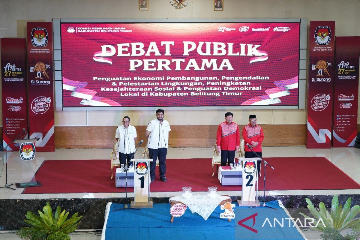 Suasana hangat dan bersahabat warnai debat publik pertama di Pilkada Beltim 2024