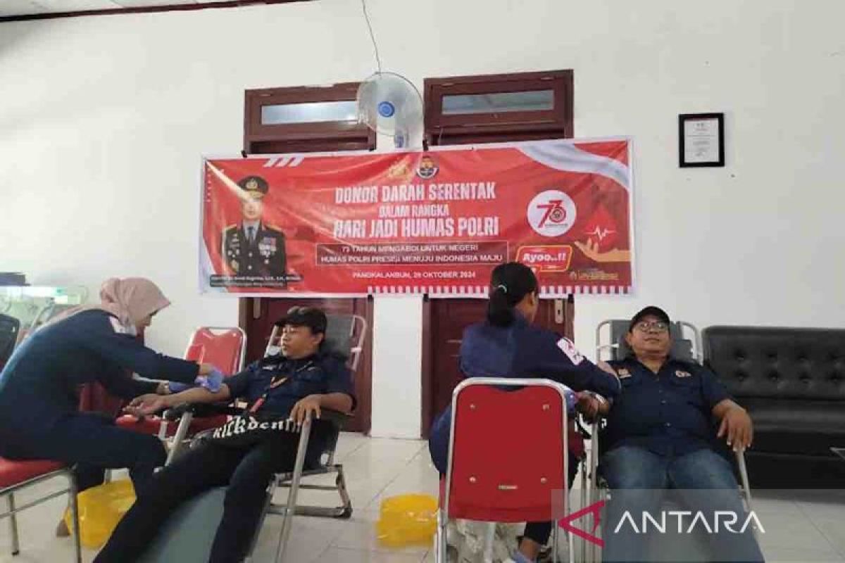 Bantu ketersediaan darah, Polres bersama PWI Kobar gelar donor darah