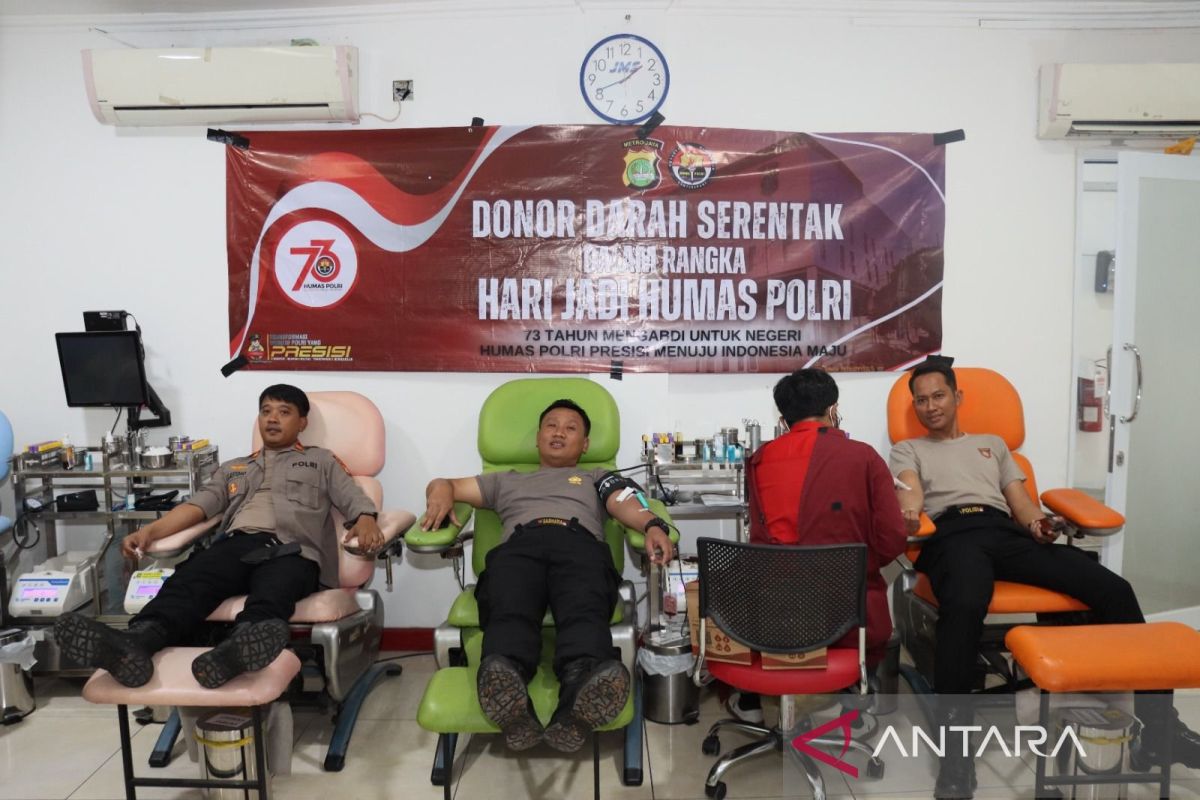 Puluhan personel Polresta Bandara Soekarno-Hatta lakukan donor darah