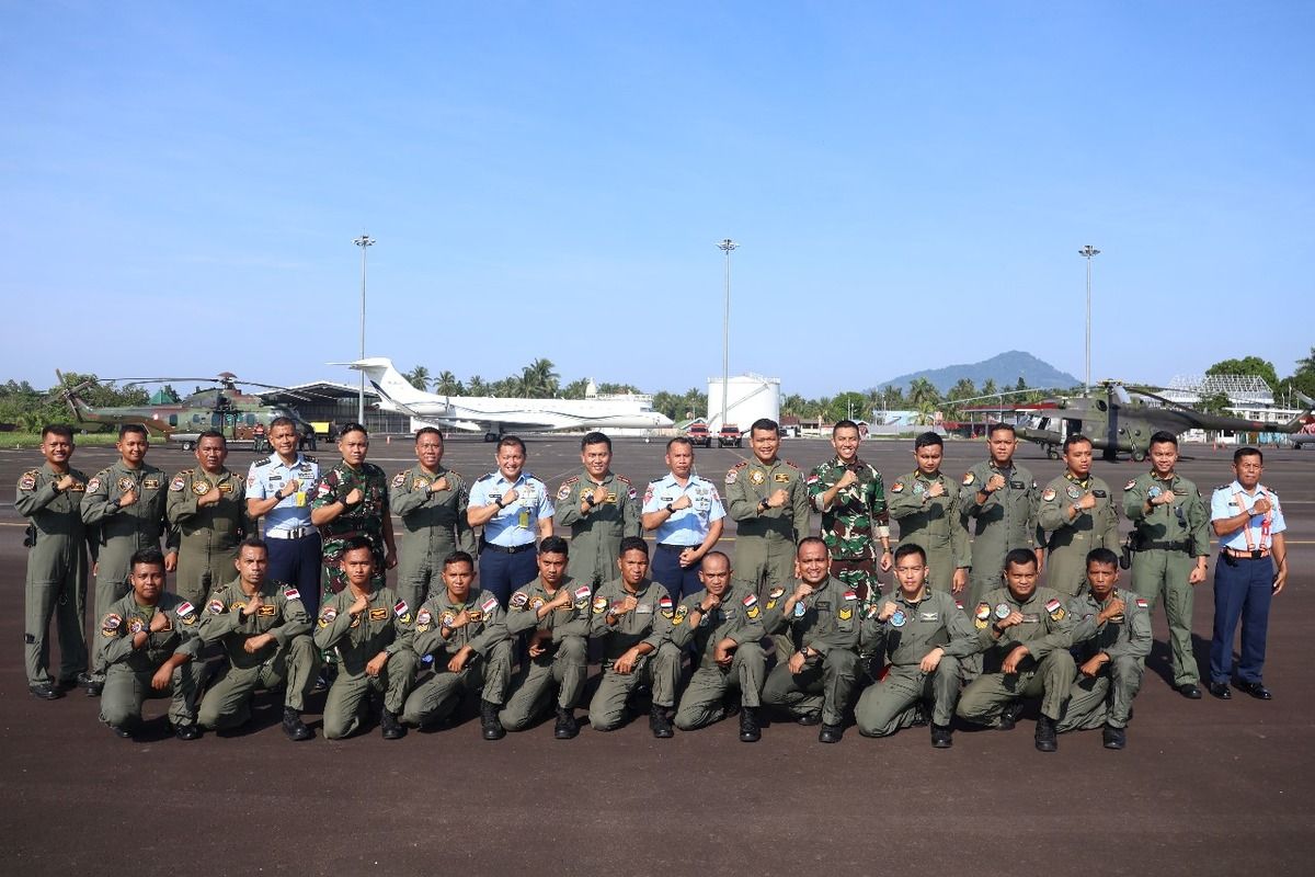 Dua helikopter TNI berangkat dari Lanudsri jalankan misi kemanusiaan