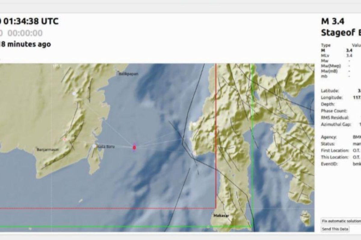 Kotabaru Kalsel digoyang gempa Mag 3.3