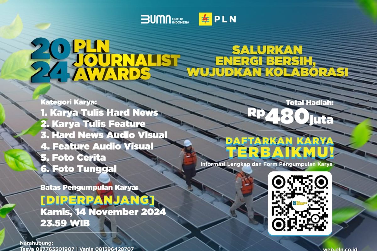 Pendaftaran PLN Journalist Award 2024 diperpanjang hingga 14 November