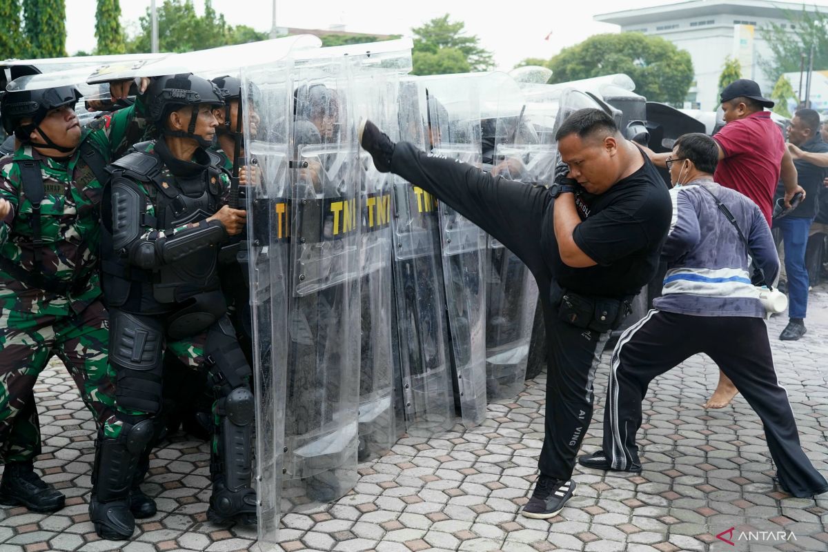 Korem Lilawangsa simulasi penanganan kericuhan dampak pilkada di Aceh