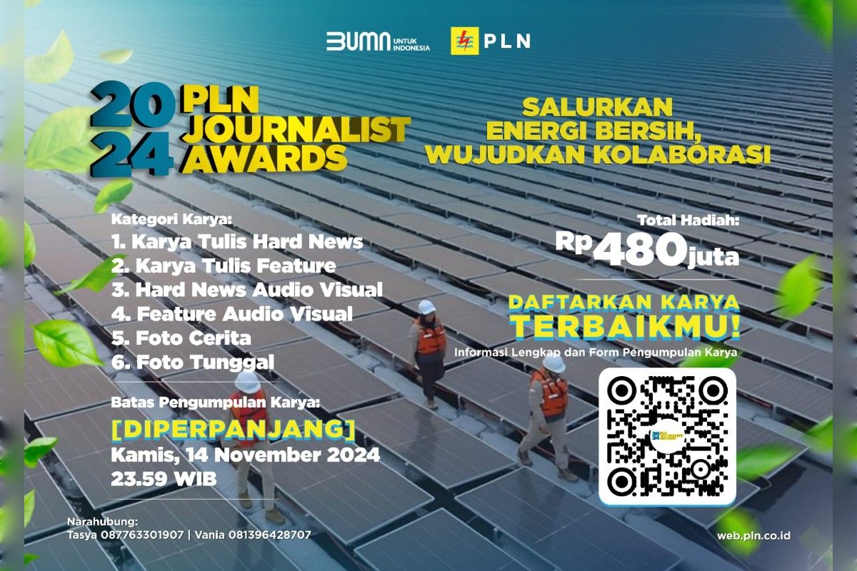 Pendaftaran PLN Journalist Award diperpanjang hingga 14 November