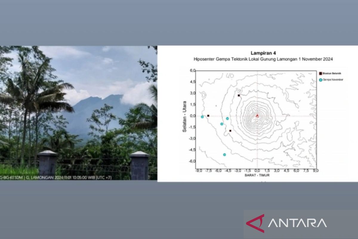 Aktivitas kegempaan di Gunung Lamongan meningkat hingga 82 kali