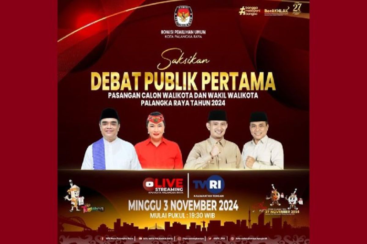 KPU Palangka Raya minta paslon pilkada tak serang pribadi dalam debat