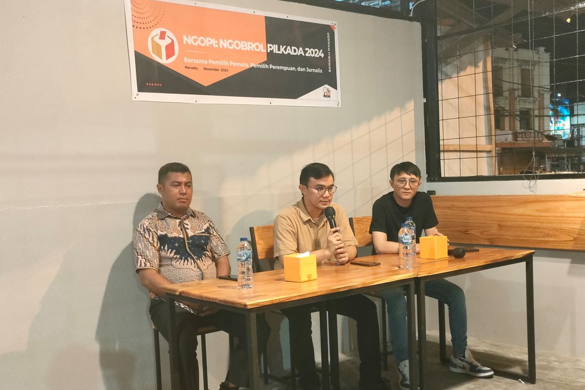 Bawaslu Manado "ngopi" bersama pemilih pemula-perempuan