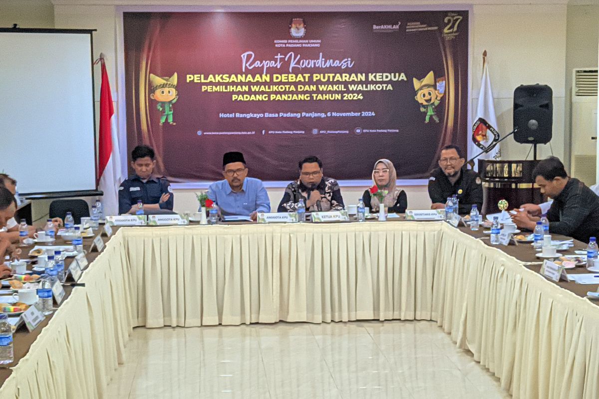 KPU Padang Panjang, rakor untuk persiapan debat paslon kedua