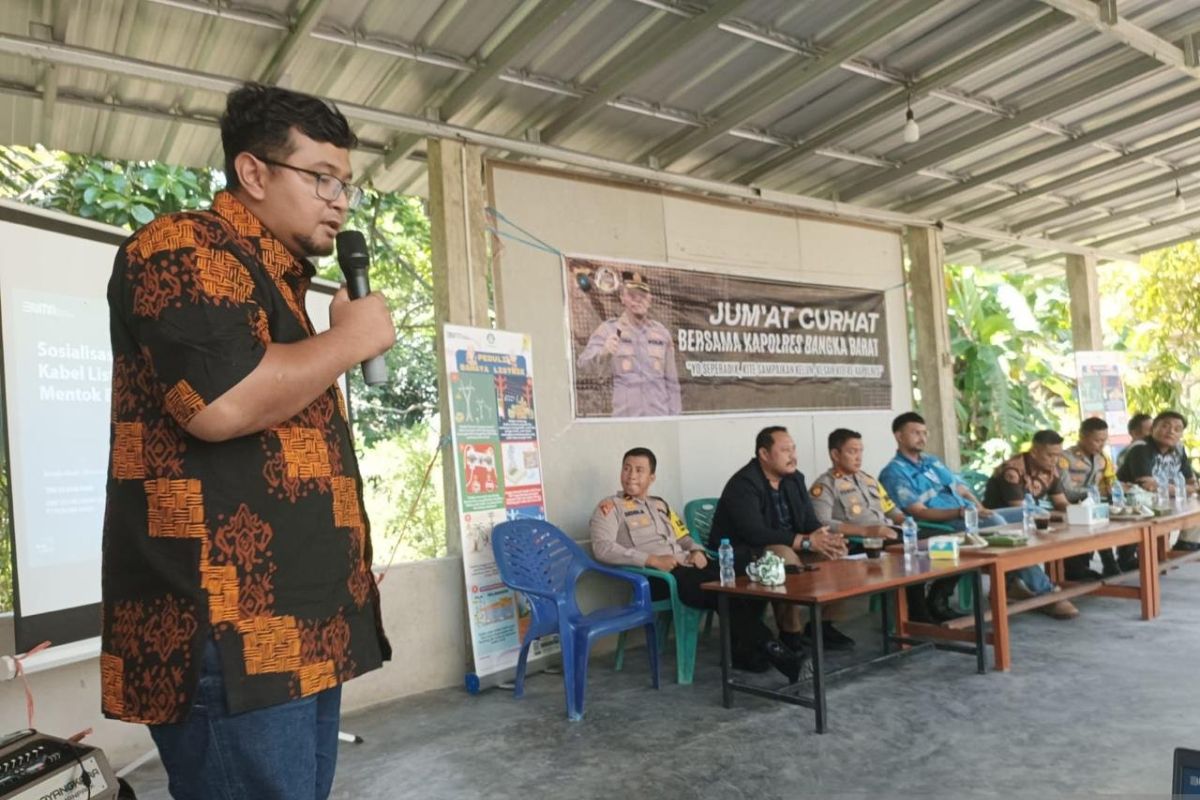 PLN-Polres Bangka Barat sosialisasi pengamanan kabel laut dan tower SUTT 150 kV ke masyarakat