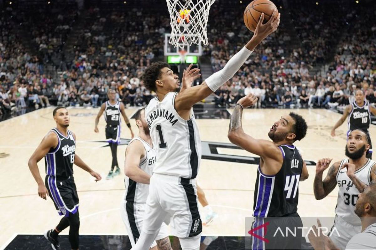 Wembanyama bersinar, Spurs kalahkan Kings 116-96