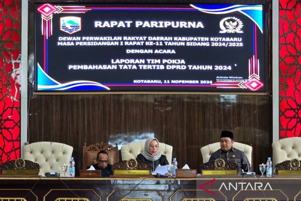 DPRD Kotabaru rapat  Paripurna terkait  tata tertib