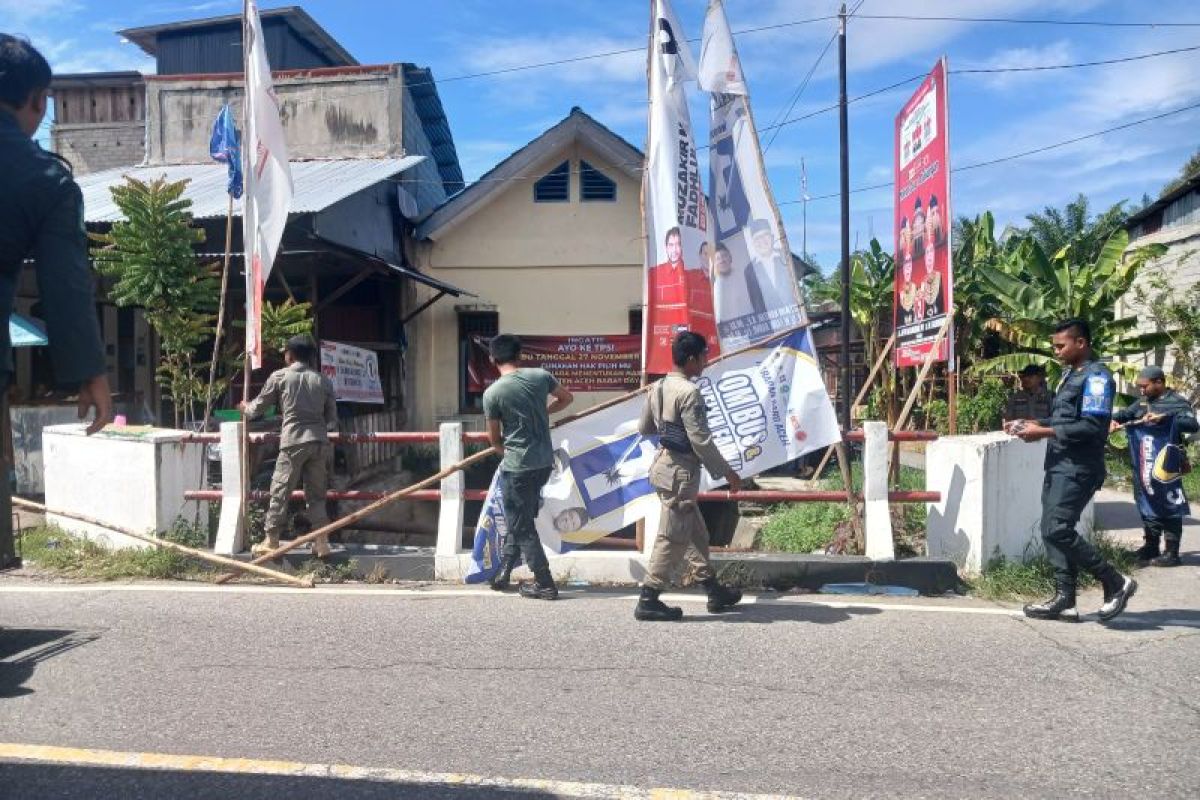 Panwaslih Abdya tertibkan alat peraga kampanye