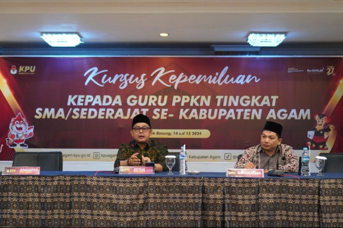 KPU Agam adakan kursus kepemiluan bagi guru tingkatkan partisipasi