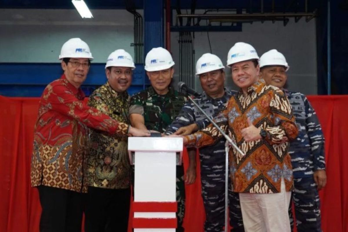 PT PAL dan Kemhan laksanakan proses keel laying kapal Fregat Merah Putih ke-2