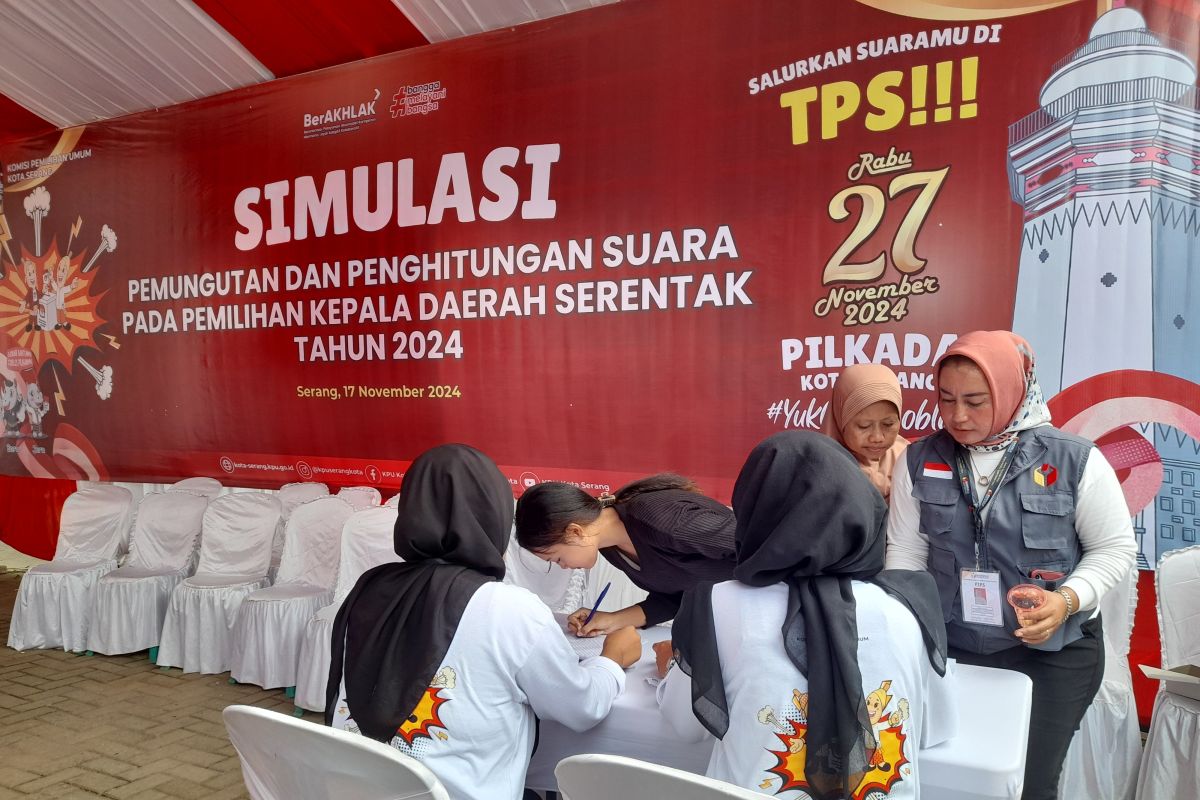 KPU Kota Serang gelar simulasi pencoblosan Pilkada 2024