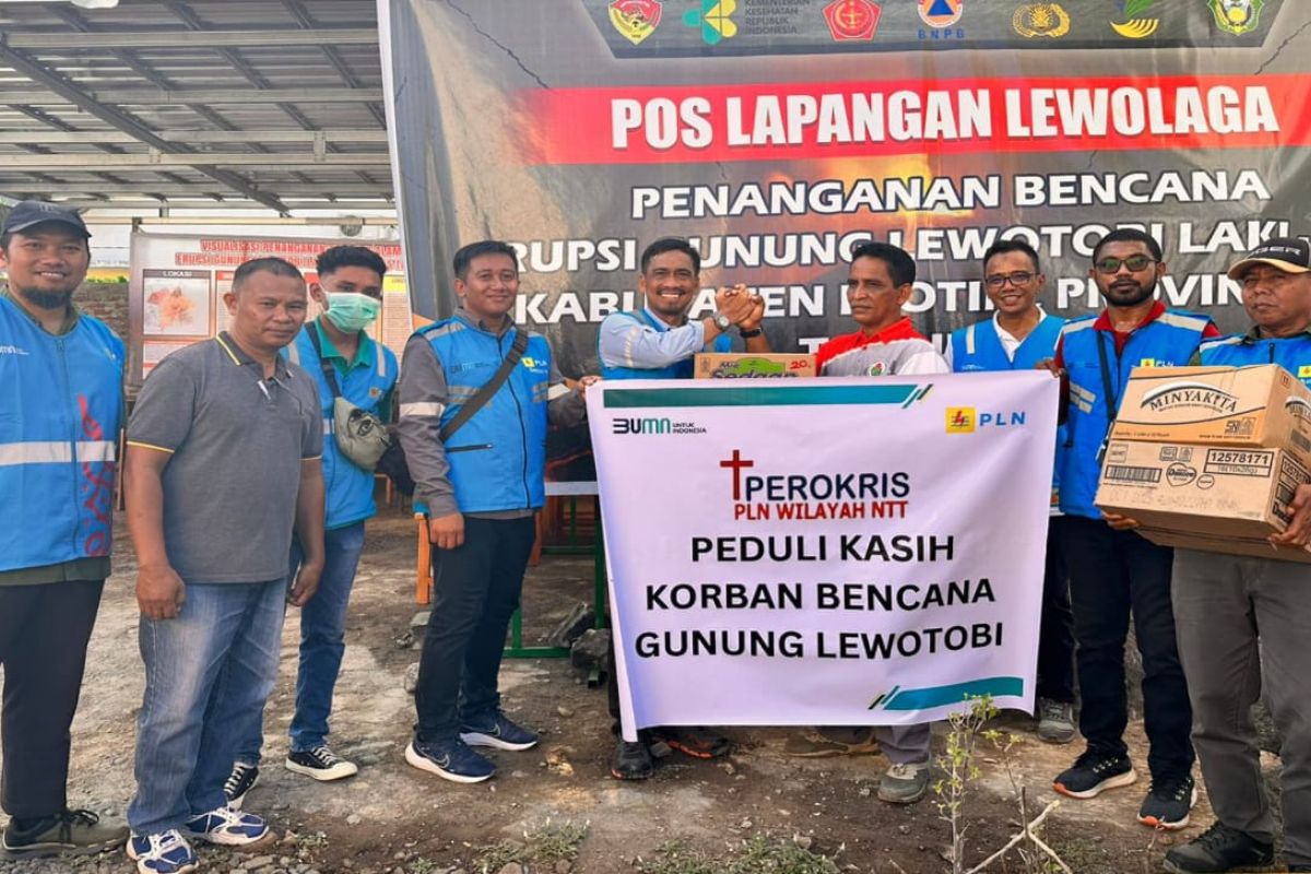 GM PLN NTT kunjungi dan serahkan bantuan kepada korban erupsi Lewotobi